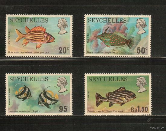 Сейшеллы-1974(Мих.318-321) , **   ,  Морская фауна, Рыбы, (полная серия)