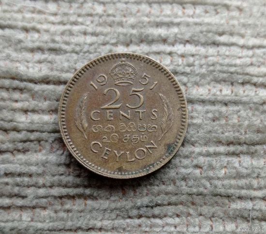 Werty71 Цейлон 25 центов 1951 Шри Ланка
