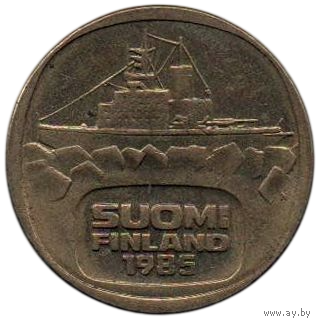 Финляндская Республика. 5 марок 1985 N. UNC. Корабль.