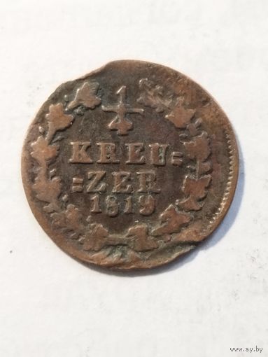 Германия Герцогство Нассау 1/4 крейцера 1819