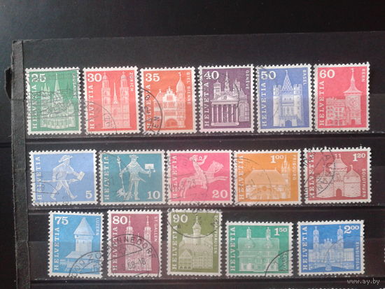Швейцария 1960 Стандарт: архитектура и почта 16 марок