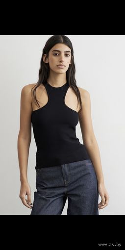 Новый трикотажный топ с увеличенным вырезом Lime, S