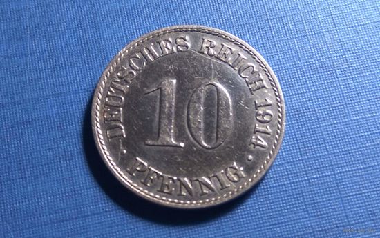 10 пфеннигов 1914 A. Германия. Хорошая!
