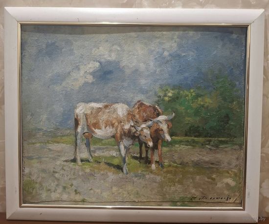 Картина худ. Тимошенко . Масло. "УТРО В ДЕРЕВНЕ"