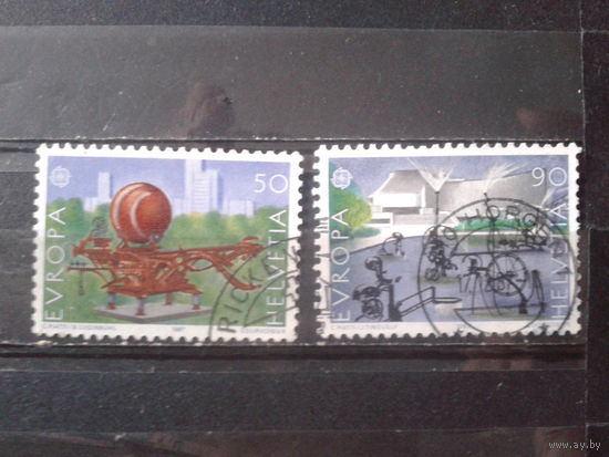 Швейцария 1987 Европа, совр. архитектура Полная серия Михель-2,0 евро гаш