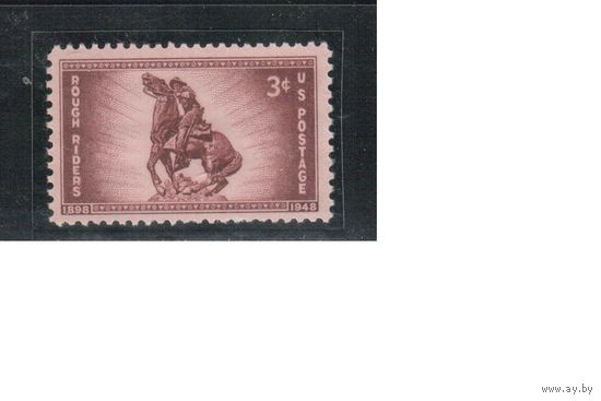 США-1948, (Мих.586),  ** , Кавалерия, Лошади (одиночка)