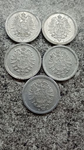 Пфенниги 1917 год мд A,F,D,E,G