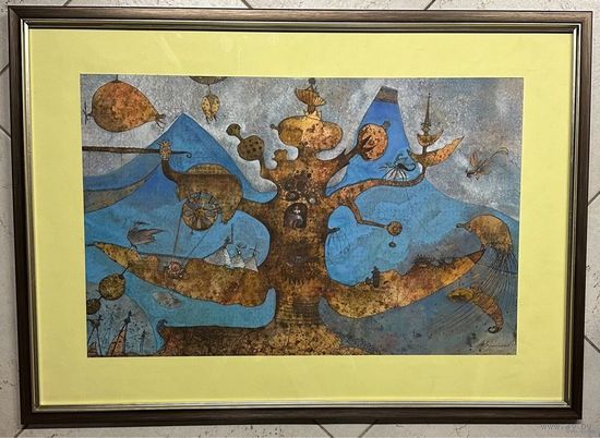 Овчинников А.М. Смешанная техника. Гуашь. акварель. 1999г. Размер 37х55,5 см. С паспарту 45х64 см.