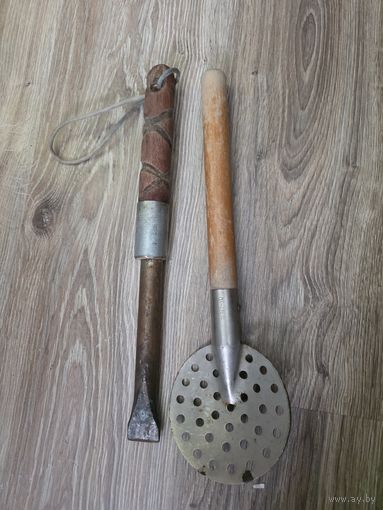 Для зимней рыбалки на жерлицы пешня  шумовка