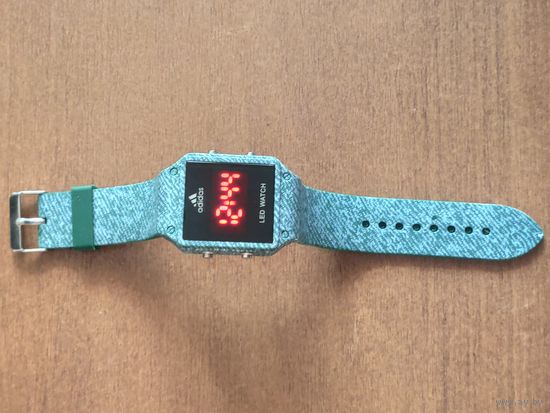 LED watch, светодиодные часы, Adidas, красные. Торг есть. (No 2).