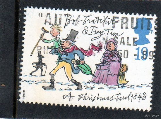 Великобритания.Ми-1483.Боб Кречит Крошка Тим & Серия: Рождество 1993 - лет со дня публикации "A Christmas Carol"