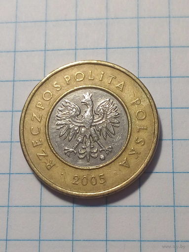 2 злотых Польша 2005 год