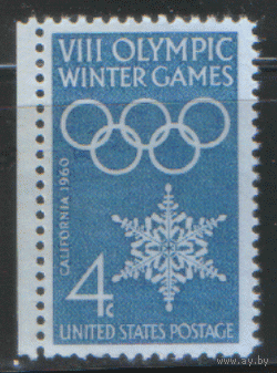 США. М 773. 1960. VIII зимние олимпийские игры. ЧиСт.