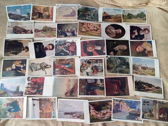 Открытки живопись репродукции портреты и другое 100 штук