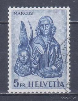 [1426] Швейцария 1961. Культура.Искусство.Апостол Марк. Гашеная марка.