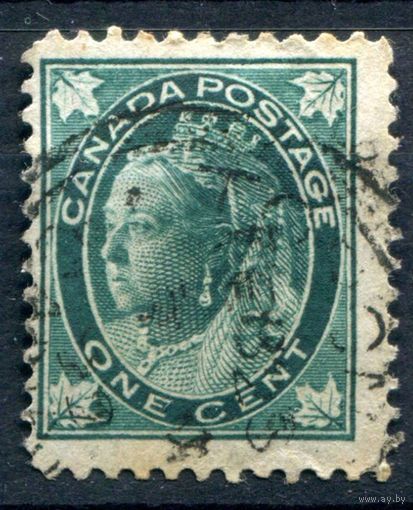 Британские колонии - Канада - 1897/98г. - королева Виктория, 1 с - 1 марка - гашёная [Mi 55]. #3-WB-76-A-1