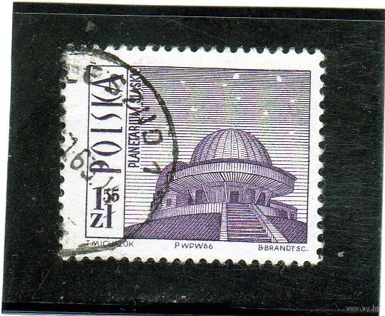 Польша.Ми-1712. Планетарий, Катовице .Серия: Достопримечательности.1966.