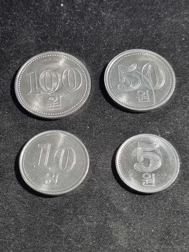 Северная Корея 5,10,50,100 вон 2005 Unc