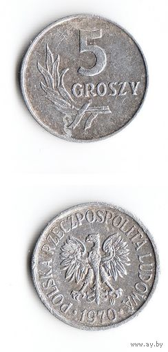 5 грошей Польша 1970 года