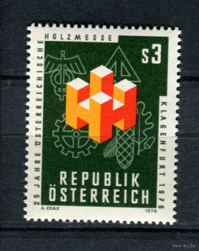 Австрия - 1976 - 25-летие Международной ярмарки лесной промышленности Holzmesse в Клагенфурте - [Mi. 1517] - полная серия - 1 марка. MNH.  (Лот 209AV)