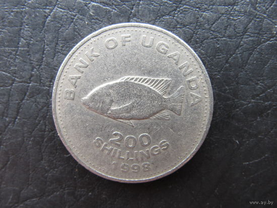 Уганда. 200 шиллингов.1998. С 20 копеек. Распродажа коллекции. Смотрите другие лоты.
