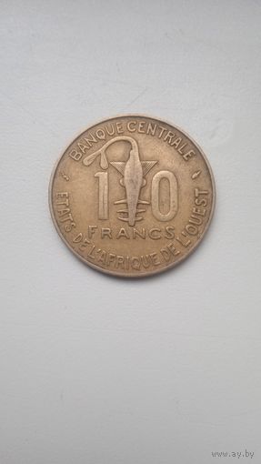 Западная Африка 10 франков 1980 года