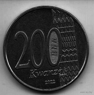 РЕСПУБЛИКА АНГОЛА 200 КВАНЗ 2022. 20 лет миру и национальному примирению. РЕДКАЯ