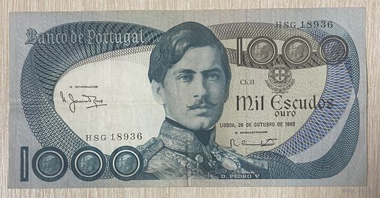 Банкнота 1000 эскудо 1982 года. Португалия