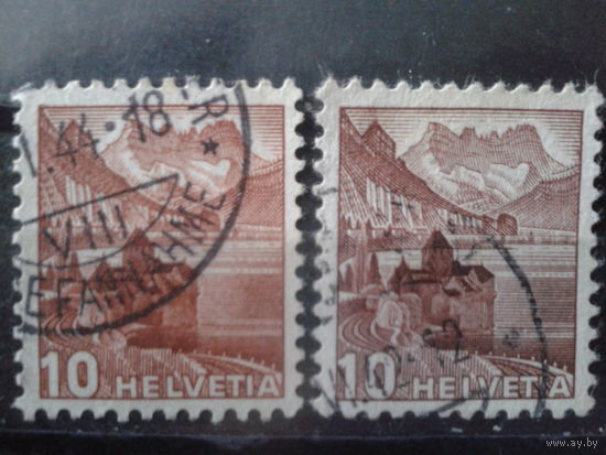 Швейцария 1939 Стандарт, ландшафт 10с  оттенки цвета