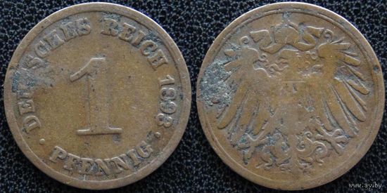 YS: Германия, Рейх, 1 пфенниг 1893D, KM# 10 (1)