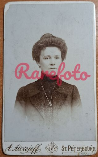 1910-е Визит-портрет дама типаж ретро студийное фото фотограф А.Ф. Алексеев СПБ