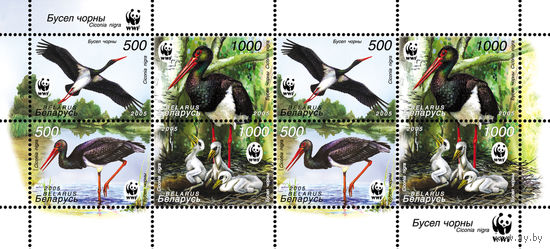 2005 БЕЛАРУСЬ  малый лист коллекционных марок Черный аист  MNH