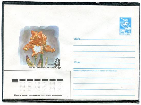 СССР 1987. ХМК. Конверт. Цветы. Ирис