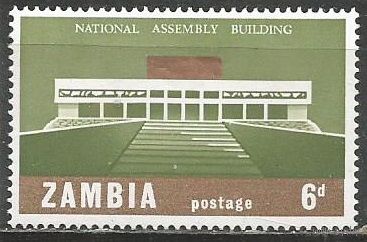 Замбия. Новое здание Национального Собрания. 1967г. Mi#31.