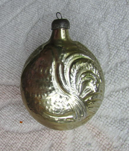 Елочная игрушка "Медальон с петухом", рельефный, двусторонний