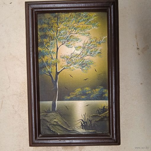 Картина в рамке , маслом на двп , 22х15см. Распродажа коллекции.