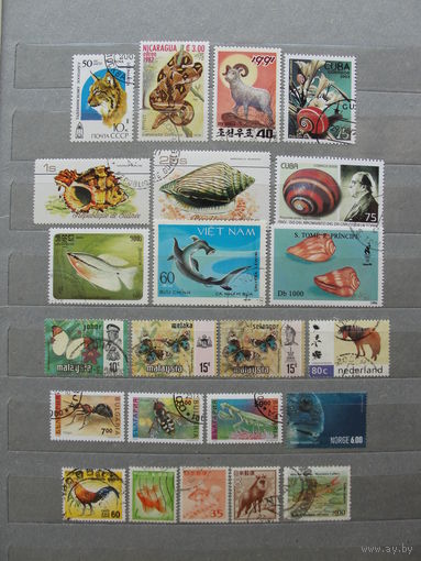 Продажа коллекции с 1 рубля! Фауна на почтовых марках мира.