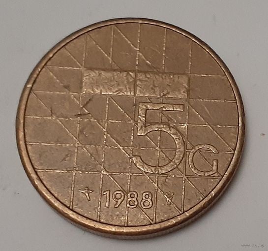 Нидерланды 5 гульденов, 1988 (8-4-7)