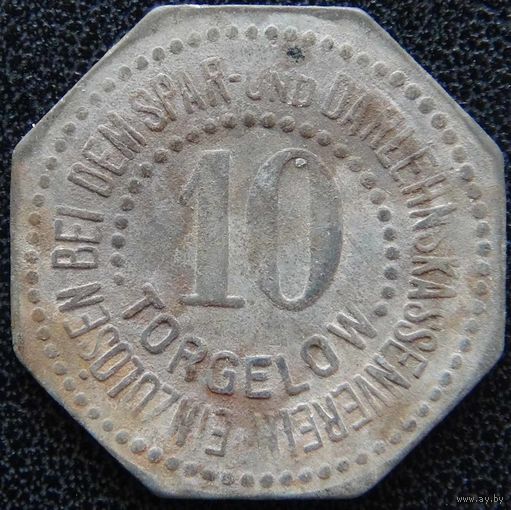 YS: Германия, Torgelow, 10 пфеннигов, нотгельд общины Торгело, цинк, Funck# 408.9