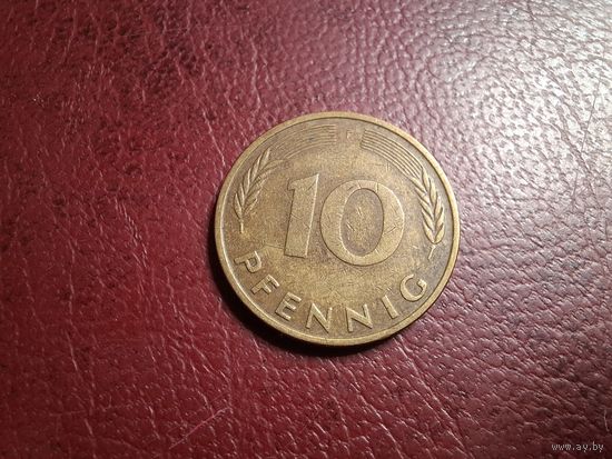 Германия 10 пфеннигов 1981 "F" - Штутгарт