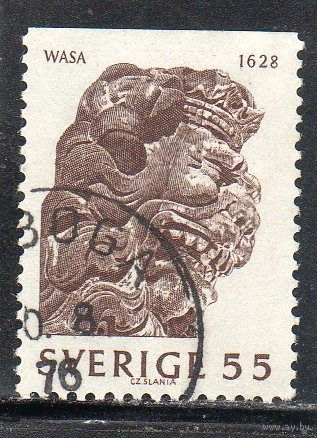 Швеция. Mi:SE 645. Голова льва в короне (резьба). Серия: День памяти военного корабля Васа 1969 г.