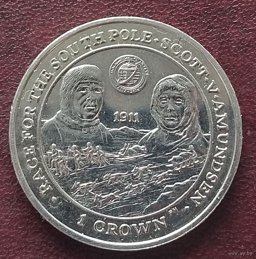 Фолклендские острова 1 крона, 2007 Путешествие к Южному полюсу, 2