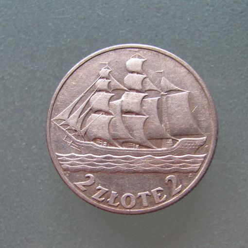 2 злотых 1936, Польша.
