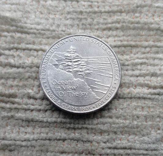 Werty71 США 5 центов 2005 Р 200 лет экспедиции Льюиса и Кларка - Выход к океану