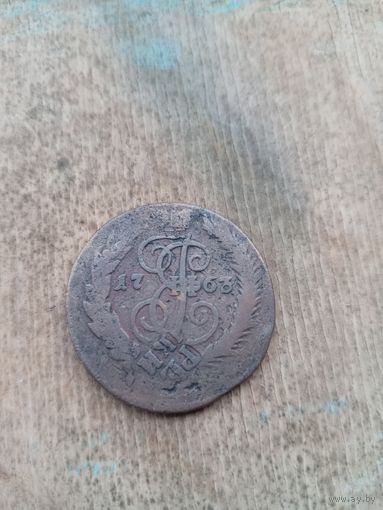 2 копейки 1763г. Перечекан с Барабанов.