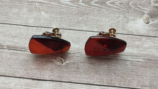 Сережки/клипсы Янтарь.Винтаж