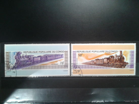 Конго (Браззавиль), 1975. Локомотивы, полная серия. Mi-2,2 евро гаш.