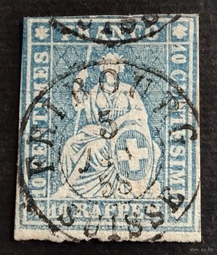 Швейцария. 1854г. Mi 14 ll( второй тип)