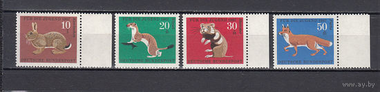 Фауна. Германия. 1967. 4 марки. Michel N 539-542 (2,4 е)