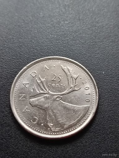 Канада 25 центов 2010 г.
